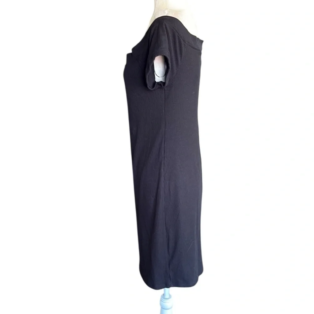 Old Navy Black Sheath Dress gothic goth witchy LBD comfortable XL SS comfy - Picture 2 of 10